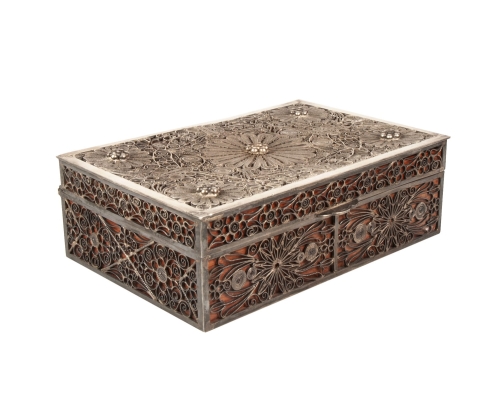 Casket, China, Qing dynasty, 19th century , old silver, antique silver, antique Warsaw, Galeria Żak