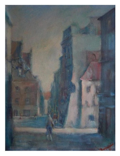 Rajmund Giersz "Warszawa" 1985,antyki, galeria żak, malarstwo polskie, dzieła sztuki