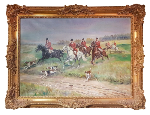 Athanas Ivanovich Scheloumoff “Par force hunt”, paintings, old paintings, antique paintings, antiques Warsaw, Galeria Żak