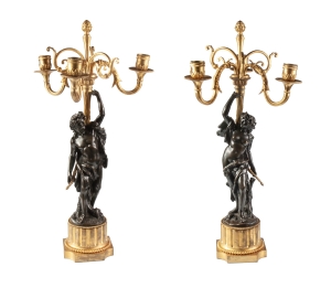 Pair of candelabras, Claude Michel Clodion, France, late 19th century