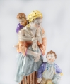 Mother with kids, The Royal Porcelain Factory (KPM), Berlin, early 20th century , old porcelain, antique porcelain, antiques Warsaw, Galeria Żak