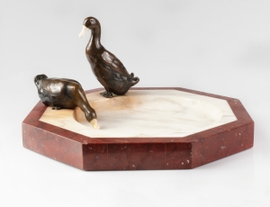 Card holder with ducks, early 20th century