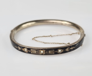 Black enamel bracelet, circa 1860