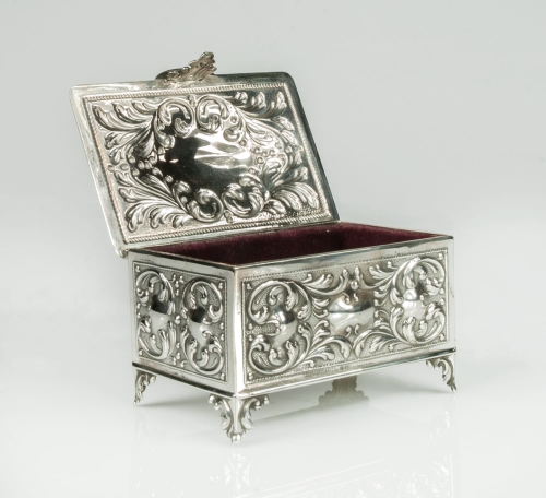 Jewelry casket, 20th century , 19th/20th century, old silver, antique silver, antique Warsaw, Galeria Żak