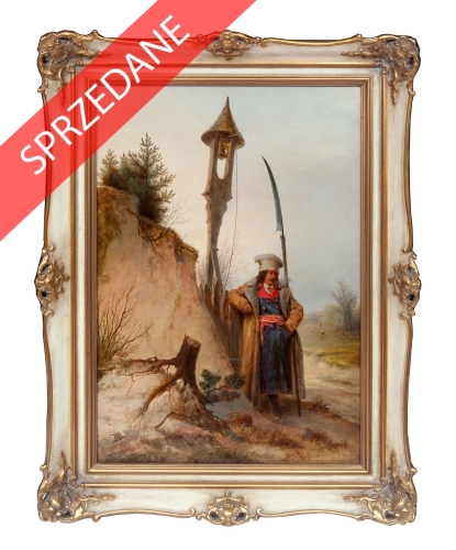 Adam Wiktor Malinowski "Kosynier", 1865 r., antyki, galeria żak, malarstwo polskie, dzieła sztuki