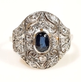 Sapphires ring, old jewelry, antiques, Galeria Żak