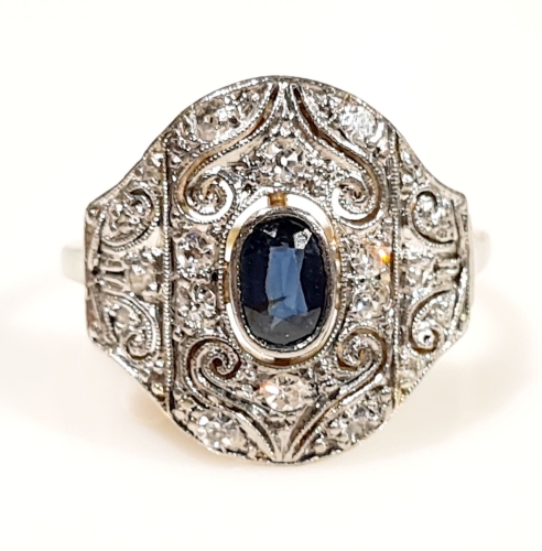 Sapphires ring, old jewelry, antiques, Galeria Żak