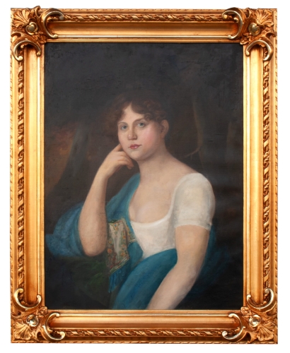 Malarz nierozpoznany „Portret dziewczyny”, XIX w. , antyki, galeria żak, malarstwo polskie, dzieła sztuki