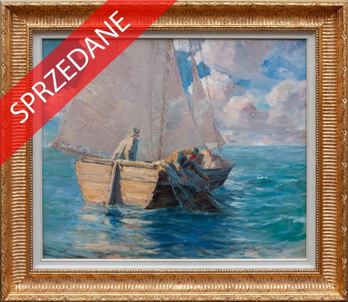 Wacław Masłowski "Połów", 1936 r., malarstwo aukcyjne, polskie obrazy, galeria warszawa