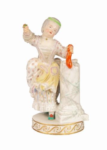 Michel Victor Acier „The Girl”, Meissen, 19th century , old silver, antique silver, antique Warsaw, Galeria Żak