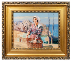 Jan Maksymilan Kasprowicz " Italian woman with a basket of fish "