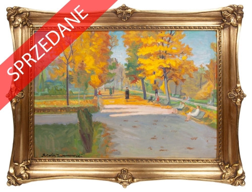 Błażej Iwanowski "Pejzaż jesienny" , malarstwo dawne, antyki Warszawa, Galeria Żak