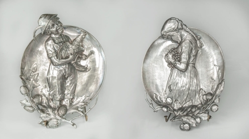 Art Nouveau plaques, WMF, Germany, circa 1910, 19th century , old silver, antique silver, antique Warsaw, Galeria Żak