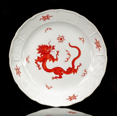 Decorative plate with dragon, Meissen, 1924-1934, old porcelain, antique porcelain, antiques Warsaw, Galeria Żak