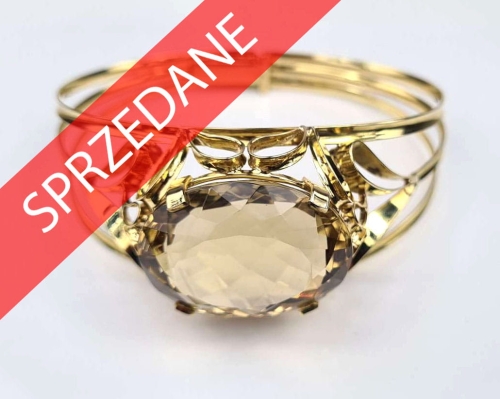 Bransoleta z cytrynianem, dawna biżuteria, antyki, antyki Warszawa, skup antyków