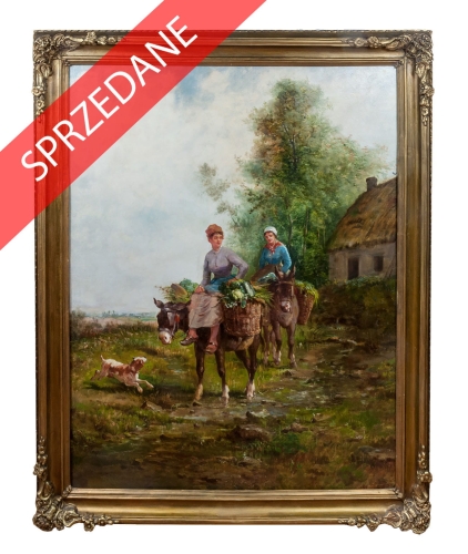 Ricardo de Los Rios "W drodze na targ", antyki, galeria żak, malarstwo polskie, dzieła sztuki