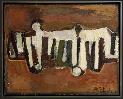 Anna Wieczorek-Żółtowska, "Composition", 1965 , antique Warsaw, antique paintings, Galeria Żak, art, antiques