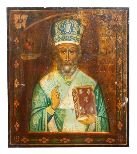 Icon, Saint Nicholas, Russia, 19th century, antique Warsaw, antique paintings, Galeria Żak, art, antiques
