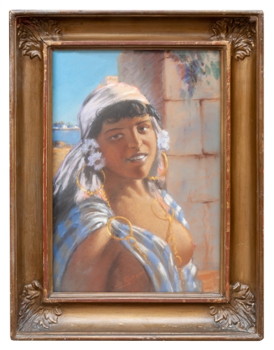 B. Sapierski “Exotic beauty”, antique Warsaw, antique paintings, Galeria Żak, art, antiques