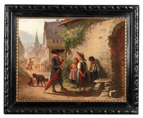 Heinrich Ewers “In the town”, antique Warsaw, antique paintings, Galeria Żak, art, antiques