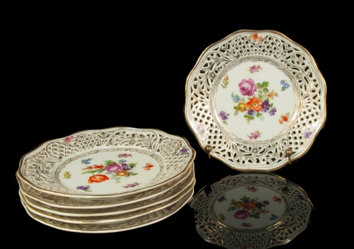 Set of dessert plates, Schumann Arzberg, 1932-1944, antique Warsaw, antique porcelain, old porcelain, Galeria Żak, art, antiques