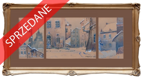 A.F. Rodzewicz „Tryptyk warszawski”, 1933 r., antyki, galeria żak, malarstwo polskie, dzieła sztuki