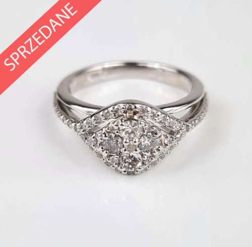 Pierścionek, dawna biżuteria, antyki, pierścionek z brylantem