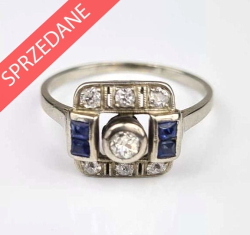 Pierścionek, dawna biżuteria, antyki, pierścionek z brylantami, antyki Warszawa, skup antyków