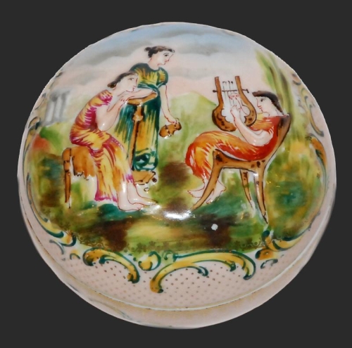 Puzderko, Capodimonte, Neapol, XX w., antyki, Galeria Żak, stara porcelana, porcelana, antyki Warszawa