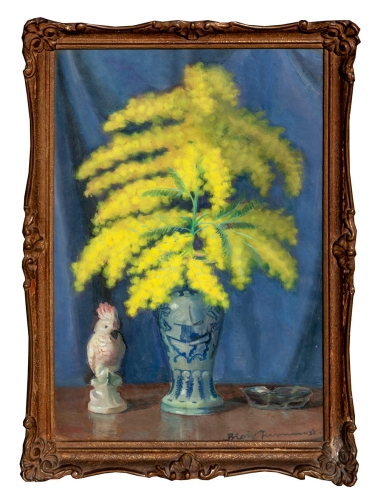 Błażej Iwanowski  “Mimosas”, antiques Warsaw, fine art, polish painting