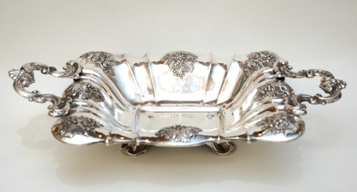 Patera na słodycze, Europa Zachodnia, poł. XIX w. 
, antyki, srebra, stare srebra, platery, Galeria żak, skup antyków, antyki Warszawa