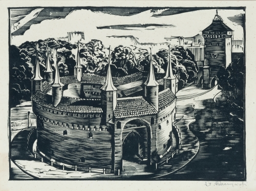 Stanisław Raczyński “The Kraków Barbican”, antiques, polish paintings, old paintings, antique paintings, antiques Warsaw,  Galeria Żak