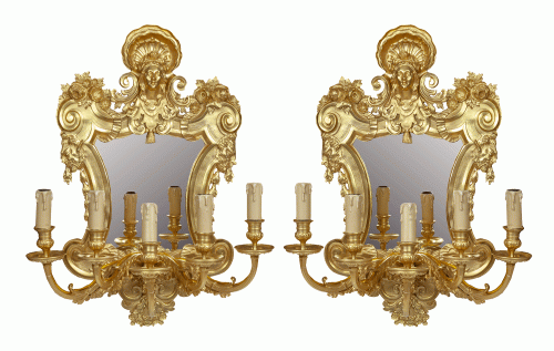 Wall sconces, 19th century, antiques, old lighting, antique lighting, old lamps, antiques Warsaw,  Galeria Żak