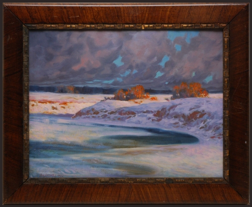 Czesław Borys Jankowski "Zima", 1922 r.,antyki, galeria żak, malarstwo polskie, dzieła sztuki