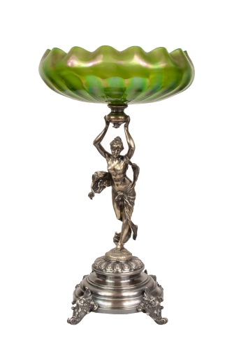 Art nouveau compote, 20th century, antiques, old glass, antique glass, antique Warsaw,  Galeria Żak