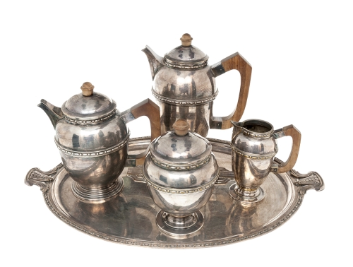 Serwis, Art Deco, Francja, ok. 1930 r. 
, antyki, srebra, stare srebra, platery, Galeria żak, skup antyków, antyki Warszawa